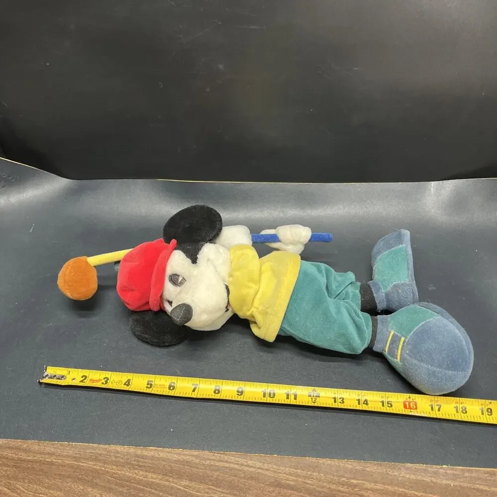 Vintage Mickey Mouse 14” Golfer Plush 1990s Retro Disney Collectible
